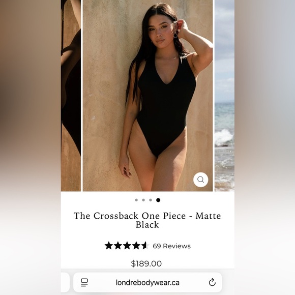 NEW LONDRE The Crossback One Piece - Matte Black Sz XL - Picture 5 of 9